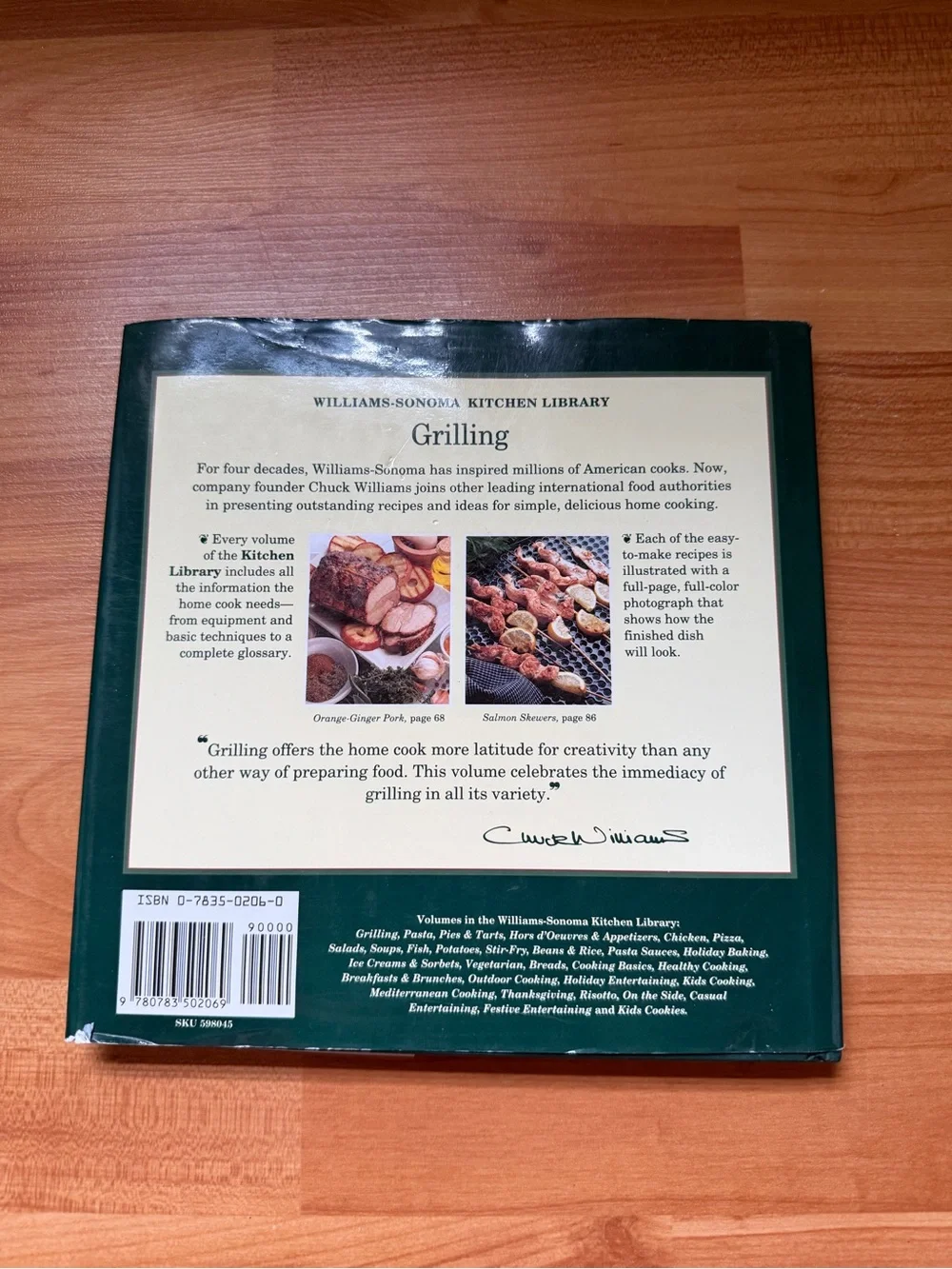 Williams-Sonoma Grilling Cookbook — Dark Green Cover with Colorful Plate Art